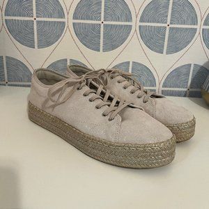 Tretorn Eve2 Natural Silver/Suede Espadrille Platform Sneaker